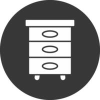 Filling Cabinet Glyph Inverted Icon vector