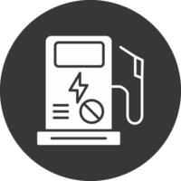 Fuel Station Glyph Inverted Icon vector