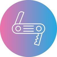 Swiss Army Knife Line Gradient Circle Icon vector