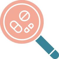 Search For Drugs Glyph Two Color Icon vector