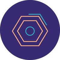 Nut Line Two Color Circle Icon vector
