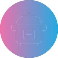 Rice Cooker Line Gradient Circle Icon vector