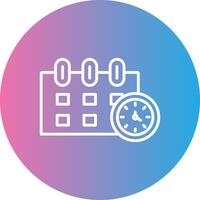 Time Management Line Gradient Circle Icon vector