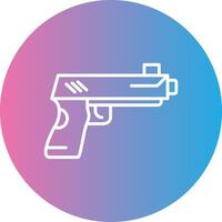 Gun Line Gradient Circle Icon vector