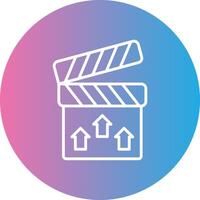 Clapperboard Line Gradient Circle Icon vector