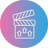 Clapperboard Line Gradient Circle Icon vector