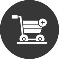 Add to Cart Glyph Inverted Icon vector