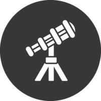 Telescope Glyph Inverted Icon vector