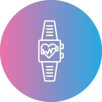 Fitness Watch Line Gradient Circle Icon vector