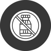 Prohibited Sign Glyph Inverted Icon vector