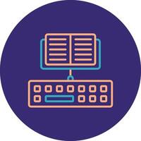 Typing Line Two Color Circle Icon vector