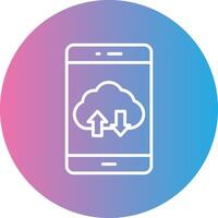 Smartphone Line Gradient Circle Icon vector