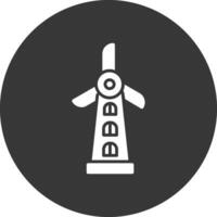 Windmill Glyph Inverted Icon vector