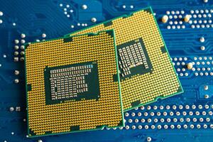 Central Processing Unit, CPU chip processor of computer mainboard, electronic technology. photo