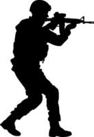 black outline of a soldier without background vector