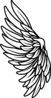 black and white wings without background vector