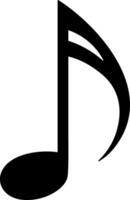 black musical note without background vector