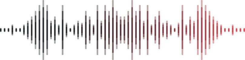 equalizer, sound wave stripes black and red, no background vector