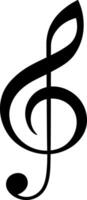musical treble clef without background vector