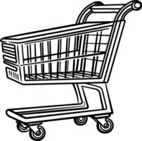 shopping cart in super market without background vector