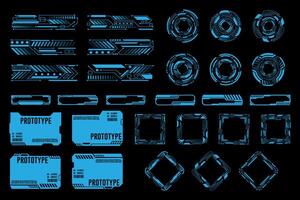 Creative HUD interface elements set, infographics Sci Fi isolated on transparent futuristic background. Design template. Abstract future concept science virtual graphic vector