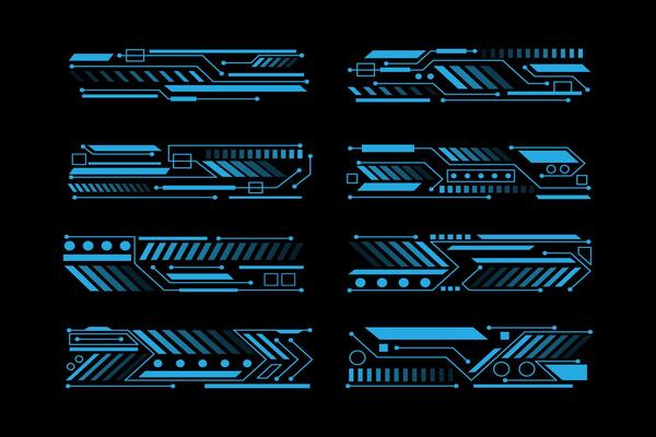 Set of Sci-Fi User Interface Elements.futuristic technology frames interface hud element design