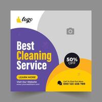 Cleaning service business promotion social media post banner vector