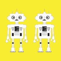 flat robot character colletion vector