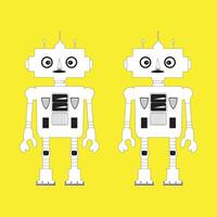 flat robot character colletion vector