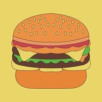 burger food character design vector