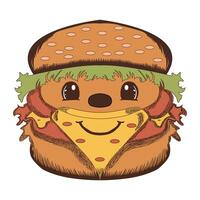 testy burger food vector