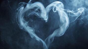 Close-up shot of smoke forming a heart shape photo