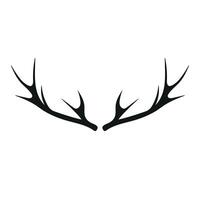 Deer horns. Illustration in black, isolated on a white background. vector
