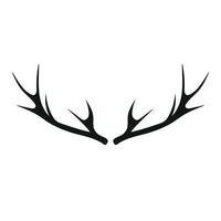 Deer horns. Illustration in black, isolated on a white background. vector