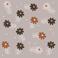 Boho pattern with neutral color. Nature motives, flowers, nursery pattern suitable for kids fabric pattern vector