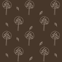 Boho pattern with neutral color. Nature motives, tree and leaves nursery pattern suitable for kids fabric pattern vector