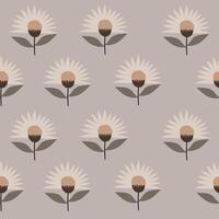 Boho pattern with neutral color. Nature motives, flowers, nursery pattern suitable for kids fabric pattern vector