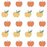 Hand drawn cute apple pattern. Apple fruit pattern on white background. Fruit Background. Pattern for fabric vector