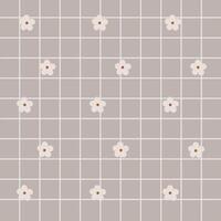 Boho pattern with neutral color. Nature motives, grid pattern and flowers, nursery pattern suitable for kids fabric pattern vector