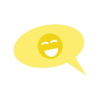 cómic cara emoticon icono aislado en blanco antecedentes para tu web y móvil aplicación diseño, cómic cara emoticon logo concepto. amarillo burbuja habla vector