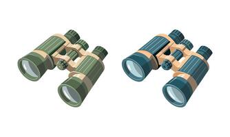 Touristic binoculars. Device for distant vision. Symbol of search, discover. Isolated on white background vector