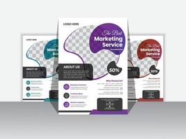 Corporate Business Flyer Design Template Free ,A4 size with bleed. vector