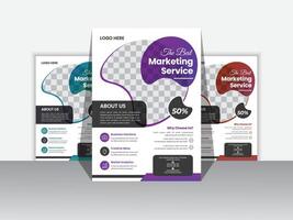 Corporate Business Flyer Design Template Free ,A4 size with bleed. vector