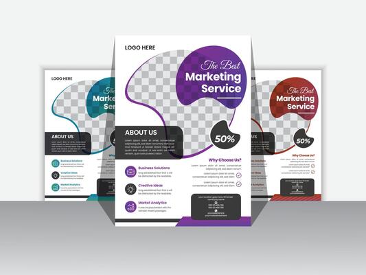 Corporate Business Flyer Design Template Free ,A4 size with bleed.
