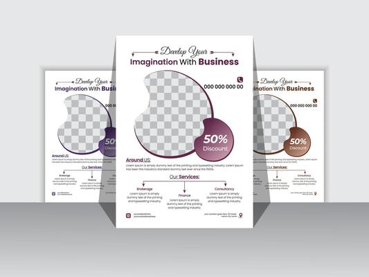 Corporate Business Flyer Design Template Free ,A4 size with bleed.