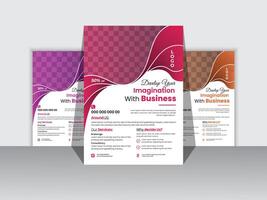 Corporate Business Flyer Design Template Free ,A4 size with bleed. vector