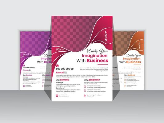 Corporate Business Flyer Design Template Free ,A4 size with bleed.