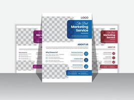 Corporate Business Flyer Design Template Free ,A4 size with bleed. vector