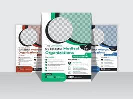 Modern Medical Flyer Template Design. Healthcare business flyer Template, Medical and healthcare modern flyer template. health doctor flyer design. vector