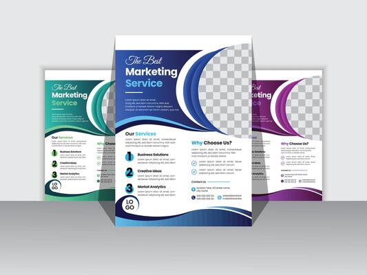 Corporate Business Flyer Design Template Free ,A4 size with bleed.